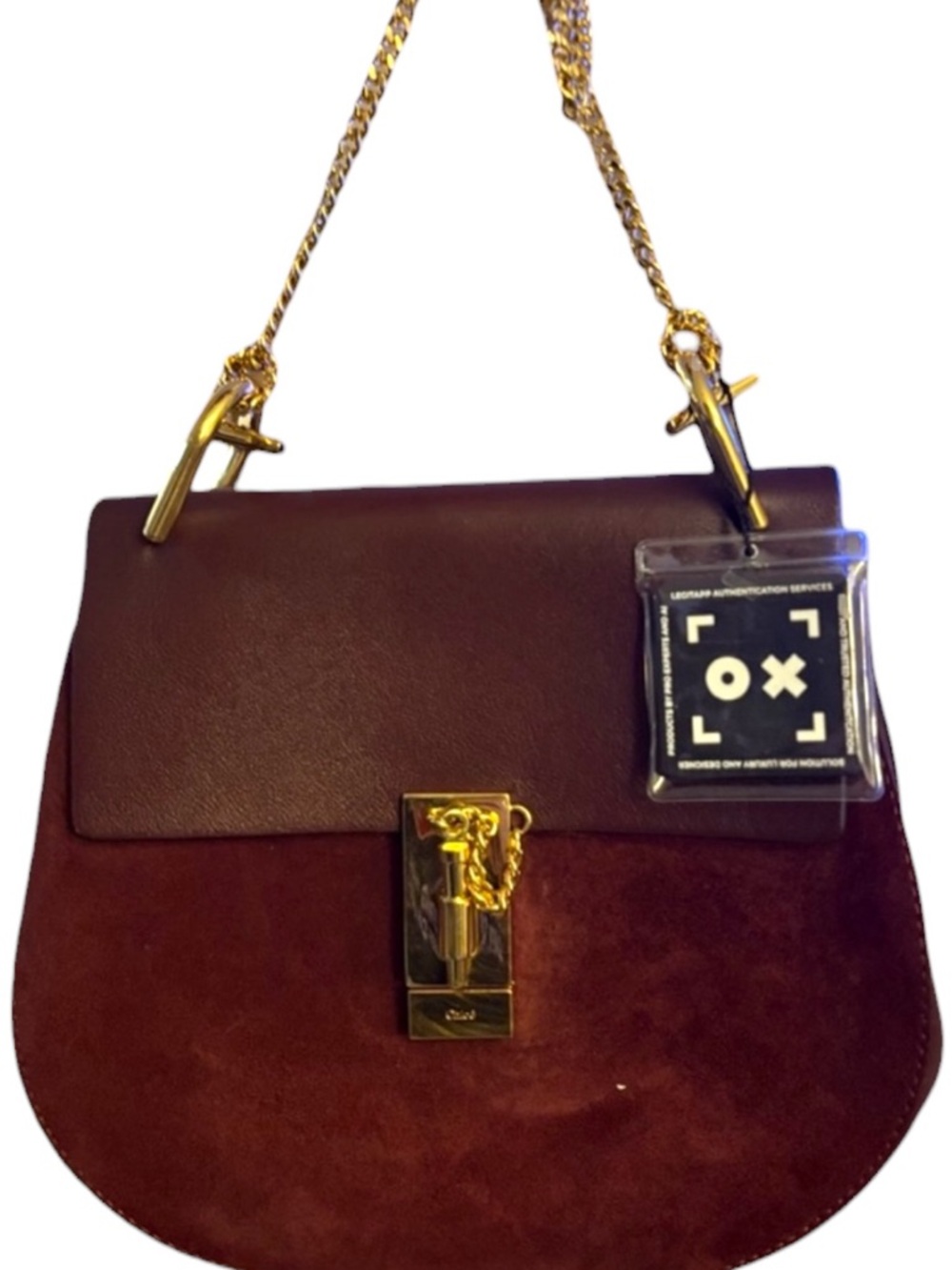 Chloé Small Drew Shoulder Bag - Burgundy Leather & Suede with COA - Authentic ✅